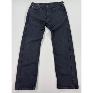 Levi's‎ 505 Regular Fit Jeans Men's 36x32 Black Classic Denim Pants Straight Leg